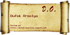 Dufek Orsolya névjegykártya