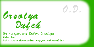 orsolya dufek business card